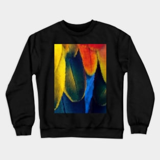 Colorful parrot feathers oil painting Crewneck Sweatshirt